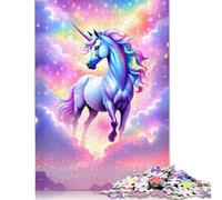 Rompecabezas de Unicornio mágico en el Suelo, difícil desafío, de cartón 100% Reciclado, Ideal para Mujeres y Hombres, Regalo para el Día de la Madre, 1000 Piezas (26 x 38 cm)