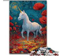 Rompecabezas de Unicornio Misterioso de 1000 Piezas para Adultos, Juego Educativo, decoración del hogar, Regalo de cumpleaños, Arte Mural (26x38cm)