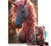 Rompecabezas de Unicornio para Adultos,1000 Piezas,Juego de Memoria,Ajuste Firme,Montaje Seguro,Juego de construcción de Conexiones significativas (38x52cm)