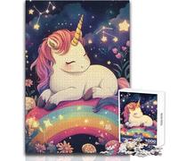Rompecabezas de Unicornio sobre arcoíris de 1000 Piezas Juego Divertido para el Desarrollo cognitivo reflexivo para Celebraciones Tamaño 50x75cm