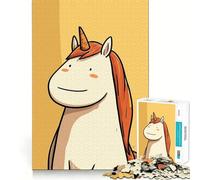 Rompecabezas de Unicornio Sonriente de Dibujos Animados para Adultos, 1000 Piezas, fortalece la Memoria, Alivia el estrés, Borde Liso, Regalo conmovedor 50x75cm