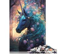 Rompecabezas de Unicornio y Bosque mágico, Juguete Relajante, Rompecabezas de cartón Premium para Adultos y niños, 1000 Piezas (75 x 50 cm)