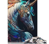 Rompecabezas de Unicornio y Caballo, Juguete de descompresión, 100% cartón Reciclado, Ideal para Adultos y Adolescentes, Regalo para el Día del Padre, 1000 Piezas (26 x 38 cm)