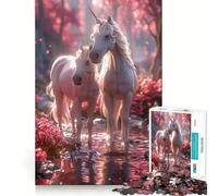 Rompecabezas de Unicornios,1000 Piezas,Juego de concentración Mental,Corte de precisión,Bordes Suaves,Juego para Crear Conexiones significativas (38x26cm)