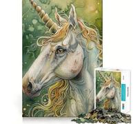 Rompecabezas de Unicornios para Adultos,1000 Piezas,Juego para estimular la Mente,tamaño Uniforme,Piezas precisas,Ideal para Viajar, ejercitar la Mente (38x26cm)