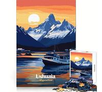 Rompecabezas de Ushuaia Argentina al Atardecer para Adolescentes 1000 Piezas Entrenamiento Inteligente Tiempo Libre Feliz Corte Impecable Feliz Navidad (38x26cm)