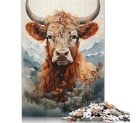Rompecabezas de Vaca de ensueño de Las Tierras Altas, Juguete de descompresión, Rompecabezas Rectangular de Papel para niños y Adultos a Partir de 12 años, 1000 Piezas (26 x 38 cm)