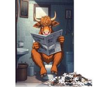 Rompecabezas de Vaca de Las Tierras Altas (1000 Piezas, 75 x 50 cm) de cartón 100% Reciclado para Adultos y Adolescentes.