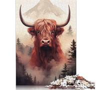 Rompecabezas de Vaca de Las Tierras Altas de Primera Calidad, 100% cartón Reciclado, para niños y Adultos, 1000 Piezas (75 x 50 cm)