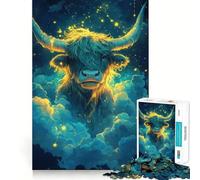 Rompecabezas de Vaca de Las Tierras Altas escocesas de 1000 Piezas para Adolescentes Juguete para ejercitar la Mente Tiempo de relajación Arte Regalo de Temporada (38x52cm)
