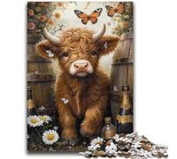Rompecabezas de Vaca de Las Tierras Altas para Adolescentes, 1000 Piezas, Ideal para Pasar el rato Entre Padres e Hijos (26x38cm)
