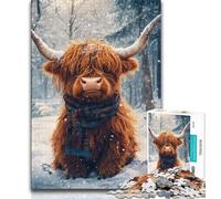 Rompecabezas de Vacas de Las Tierras Altas para Adultos, 1000 Piezas Ayuda a ejercitar el Cerebro Juguetes adictivos para Cultivar la Paciencia y la interacción Entre Padres e Hijos (38x26cm)