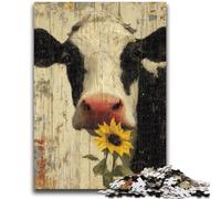 Rompecabezas de Vacas y Girasoles de 1000 Piezas para Adultos y Adolescentes Ayuda a ejercitar el Cerebro Juguetes adictivos para Cultivar la Paciencia Un Gran Regalo (38x26cm)