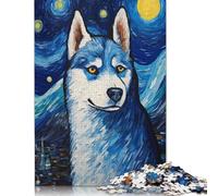 Rompecabezas de Van Gogh de Husky Siberiano para Adultos, Juguete Educativo, Rompecabezas difíciles para niños a Partir de 12 años, 1000 Piezas (75 x 50 cm)