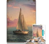 Rompecabezas de velero navegando por el océano de 1000 Piezas para Adolescentes Ayuda a ejercitar el Cerebro Juguetes adictivos para Cultivar la Paciencia y la interacción Entre Padres e Hijos