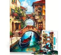 Rompecabezas de Venecia,1000 Piezas,Juego de concentración Mental,Corte de precisión,Bordes Suaves,Juego para Construir Conexiones significativas (38x52cm)
