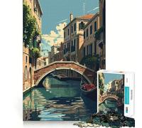 Rompecabezas de Venecia,Italia,1000 Piezas Mejora la concentración Divertido Corte láser para un Ajuste Actividad para Compartir con Seres Queridos (50x75cm)
