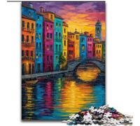 Rompecabezas de Venecia, Italia, 1000 Piezas para Adultos, desafío de Inteligencia, Juguetes adictivos, Regalos de cumpleaños para Mayores de 14 años 26x38cm