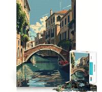 Rompecabezas de Venecia,Italia,de 1000 Piezas para Adolescentes Divertido Juego de Memoria Encaja Perfectamente sin Huecos Actividad Nocturna para Toda la Familia (38x52cm)
