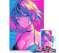 Rompecabezas de Verano de Chica Linda de Anime para Adolescentes,1000 Piezas,Divertido y Estimulante,componentes Resistentes y de Corte Limpio,Actividad para Compartir con los niños (38x26cm)
