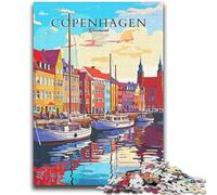 Rompecabezas de Viaje a Copenhague, Dinamarca, de 2000 Piezas para Adolescentes y Adultos Un desafío difícil y antiestrés para la decoración del hogar (14+ 2000 Piezas, 70x100cm)