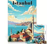 Rompecabezas de Viaje a Estambul,Turquía,para Adolescentes,1000 Piezas,para Fortalecer el Cerebro,para escapadas de Ocio,con Encaje Firme,Elegante, (50x75cm)