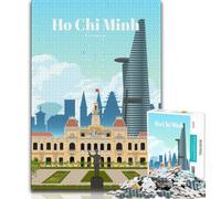 Rompecabezas de Viaje a la Ciudad de Ho Chi Minh de 1000 Piezas para Adolescentes, Juego desafiante y Familiar con Piezas de Formas aleatorias Totalmente entrelazadas de 75x50cm