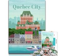 Rompecabezas de Viaje a la Ciudad de Quebec para Adolescentes Rompecabezas de 1000 Piezas, Juguete Educativo de Aprendizaje, Toda la Familia 50x75cm