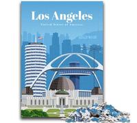Rompecabezas de Viaje a Los Ángeles para Adolescentes, 1000 Piezas, Juguetes educativos de Aprendizaje, Juegos Familiares, Ideal para decoración de Escritorio, 1000 Piezas (50x75cm)