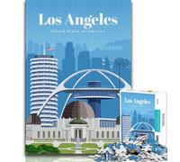 Rompecabezas de Viaje a Los Ángeles para Adultos y Adolescentes, Ayuda a ejercitar el Cerebro, Juguetes adictivos para Cultivar la Paciencia, interacción Entre Padres e Hijos, 75x50cm