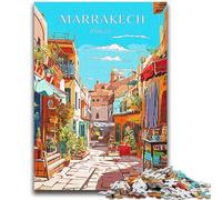 Rompecabezas de Viaje a Marrakech para Adultos y Adolescentes, 1000 Piezas, Juegos educativos, Juguetes de Bricolaje con póster a Juego y Hoja de Trivia para Mayores de 14 años, 1000 Piezas (26x38cm)