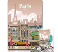 Rompecabezas de Viaje a París, 1000 Piezas, para Adultos, Juegos educativos, decoración del hogar, Regalo para Toda la Familia, 75x50cm