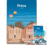 Rompecabezas de Viaje a Petra de 1000 Piezas para Adolescentes, Juego de Preguntas y respuestas, decoración de Pared, cumpleaños y Navidad, 38x26cm