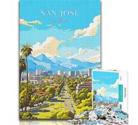 Rompecabezas de Viaje a San José, California, para Adolescentes, Ideal como Juego Educativo, Regalo Ideal para Toda la Familia, 75x50cm