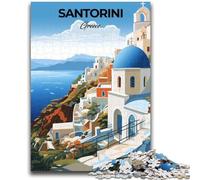Rompecabezas de Viaje a Santorini, Grecia, para Adolescentes, Juegos educativos, decoración del hogar, Regalo de cumpleaños, Arte Mural, 1000 Piezas (26x38cm)