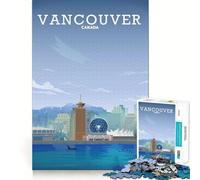 Rompecabezas de Viaje a Vancouver,Canadá,para Adolescentes,1000 Piezas,Juego para estimular la Mente,Montaje Firme y Seguro,Actividad para Fortalecer los Lazos Familiares (38x52cm)