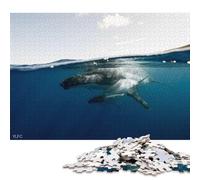 Rompecabezas de Viaje de 1000 Piezas con diseño de Ballena Madre y bebé. Ideal para Adultos y niños. Juego Educativo de Papel. Medidas: 38 x 26 cm / 1000 Piezas.