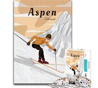Rompecabezas de Viaje de Aspen, Colorado, para Adultos y Adolescentes Ayuda a ejercitar el Cerebro Juguetes adictivos para Cultivar la Paciencia y la interacción Entre Padres e Hijos 38x26cm