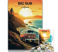 Rompecabezas de Viaje de Big Sur, California, para Adolescentes, 1000 Piezas, Ayuda a ejercitar el Cerebro, Juguetes adictivos para Cultivar la Paciencia, una Obra de Arte de 38x26cm