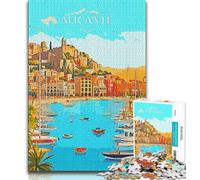 Rompecabezas de Viaje de España, Alicante, para Adolescentes, 1000 Piezas, Juguete Educativo Intelectual descompresor, Regalo de Amigo Secreto, 38x26cm