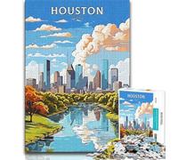 Rompecabezas de Viaje de Houston, Texas, para Adultos, 1000 Piezas, Toda la Familia, 38x26cm