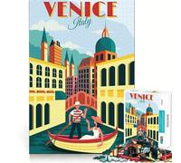Rompecabezas de Viaje de la Ciudad de Venecia,Italia,1000 Piezas,Juguete para desarrollar la Capacidad cognitiva,Superficie Lisa y sin Rebabas,Actividad Relajante para Grupos en Interiores (38x26cm)