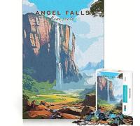 Rompecabezas de Viaje de Las Cataratas del Ángel para Adultos,1000 Piezas,estimulación Mental,Juego de Corte preciso,alineación, Actividad para Fortalecer los Lazos Familiares (38x26cm)