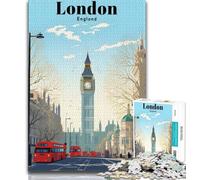 Rompecabezas de Viaje de Londres, Inglaterra, para Adolescentes, 1000 Piezas, Juguetes, Juegos educativos, Lista de Deseos para aliviar el estrés con Papá Noel, 50x75cm