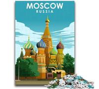 Rompecabezas de Viaje de Moscú, Rusia, para Adultos y Adolescentes, Juegos educativos, decoración del hogar, Regalo de cumpleaños, Arte Mural, 1000 Piezas (26x38cm)