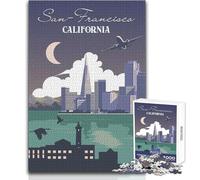 Rompecabezas de Viaje de San Francisco de 1000 Piezas para Adolescentes, Juego de Aprendizaje de Pensamiento estratégico, Regalo Ideal para Cualquier Evento, tamaño 38x26cm