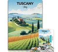 Rompecabezas de Viaje de Toscana,Italia,1000 Piezas para Adultos y Adolescentes Ayuda a ejercitar el Cerebro Juguetes adictivos para Cultivar la Paciencia y la interacción Entre Padres e Hijos