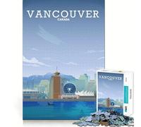Rompecabezas de Viaje de Vancouver,Canadá,1000 Piezas Juego de concentración Mental Corte de precisión Bordes Lisos Actividad Absorbente para Noches tranquilas (50x75cm)