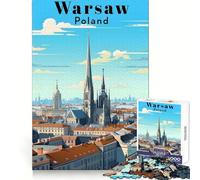 Rompecabezas de Viaje de Varsovia, Polonia, para Adolescentes, 1000 Piezas, ejercita la Mente, Ideal para Relajarse, con Cierre Fino, (38x52cm)