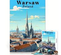 Rompecabezas de Viaje de Varsovia, Polonia, para Adultos, 1000 Piezas, para ejercitar la Memoria y el Ocio, con Bordes definidos, (50x75cm)